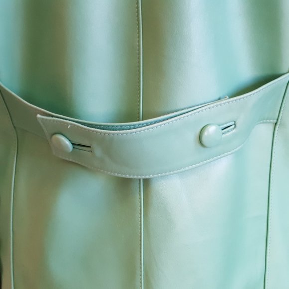 Leather Renditions by Sandi Jacket Blazer Women's Small Lined Soft Light Green - Picture 9 of 11